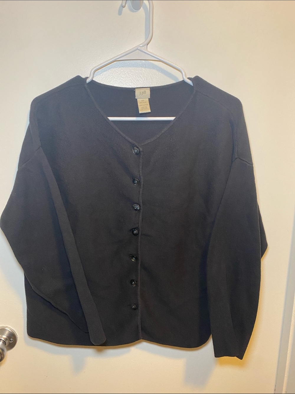 J. Jill Black Button-Front Women's Cardigan